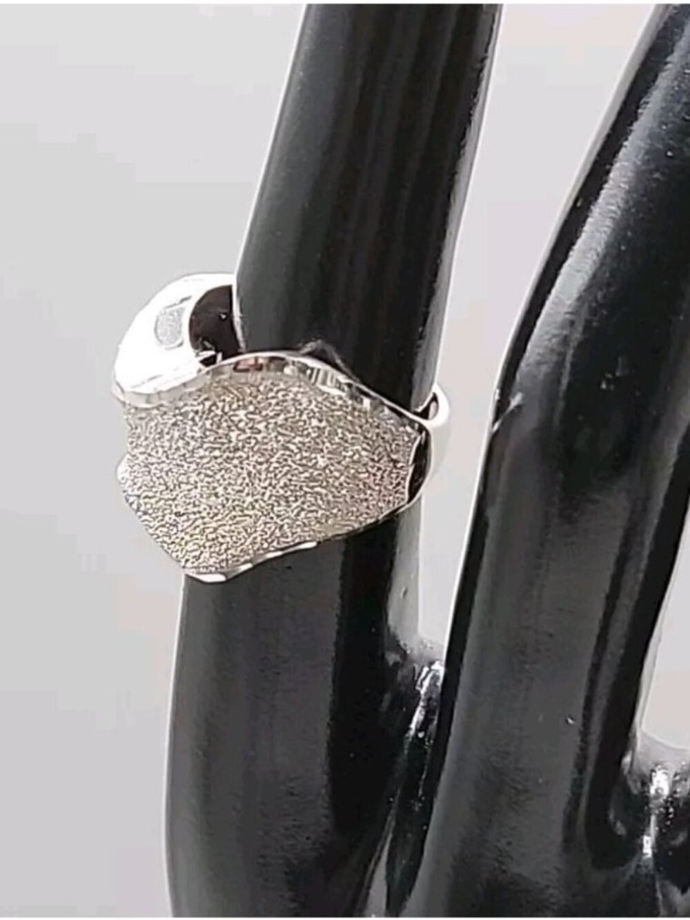 Vintage Sterling Silver Diamond Drizzle Cut Wave Ring Milor Italy Size 6.5 925 - Picture 12 of 16